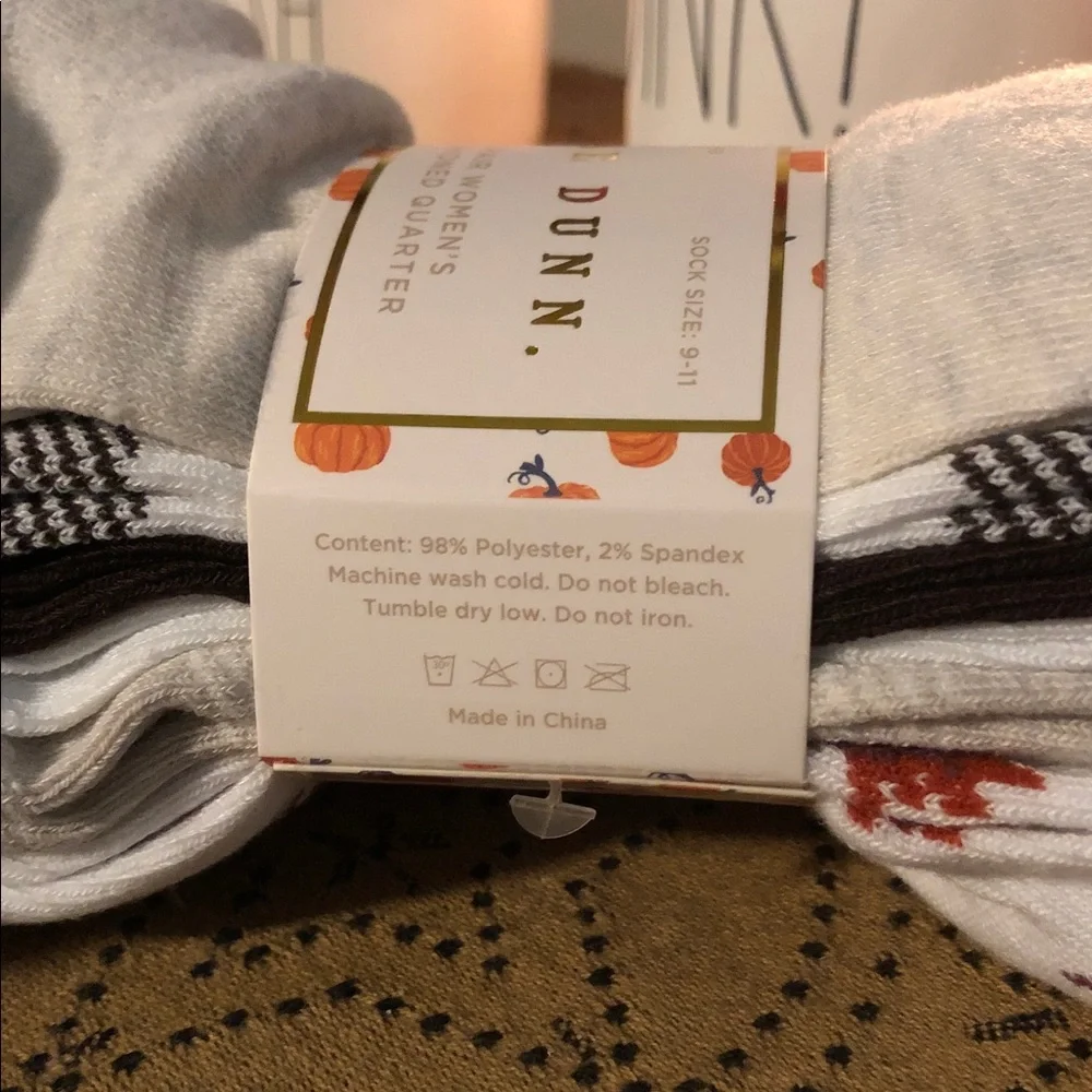 Rae Dunn Fall Themed 6 Pair Women’s Cushioned Quarter Socks Shoe Size 4-10